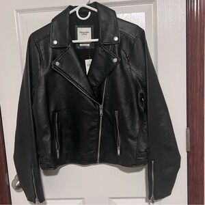 NWT Abercrombie & Fitch Vegan Faux Leather Jacket Size XL